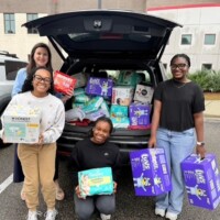 Biloxi High School's Student Council with donated diapers for MLK, Jr.'s Day of Service, Feb 2026